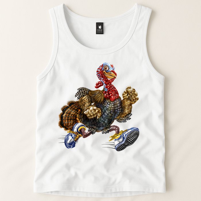 Turkey Running In Action Thanksgiving Tank Top