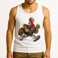 Turkey Running In Action Thanksgiving Tank Top