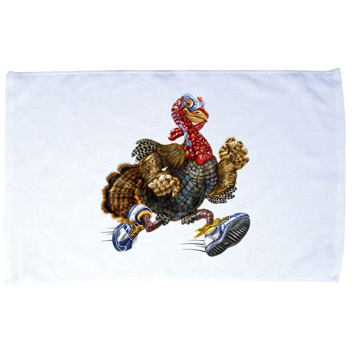 Turkey Running In Action Thanksgiving Microfiber Hand Towel