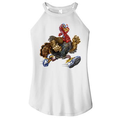 Turkey Running In Action Thanksgiving Women's Perfect Tri Rocker Tank