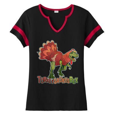 Turkeysaurus Rex Costume Ladies Halftime Notch Neck Tee