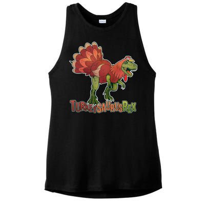 Turkeysaurus Rex Costume Ladies PosiCharge Tri-Blend Wicking Tank