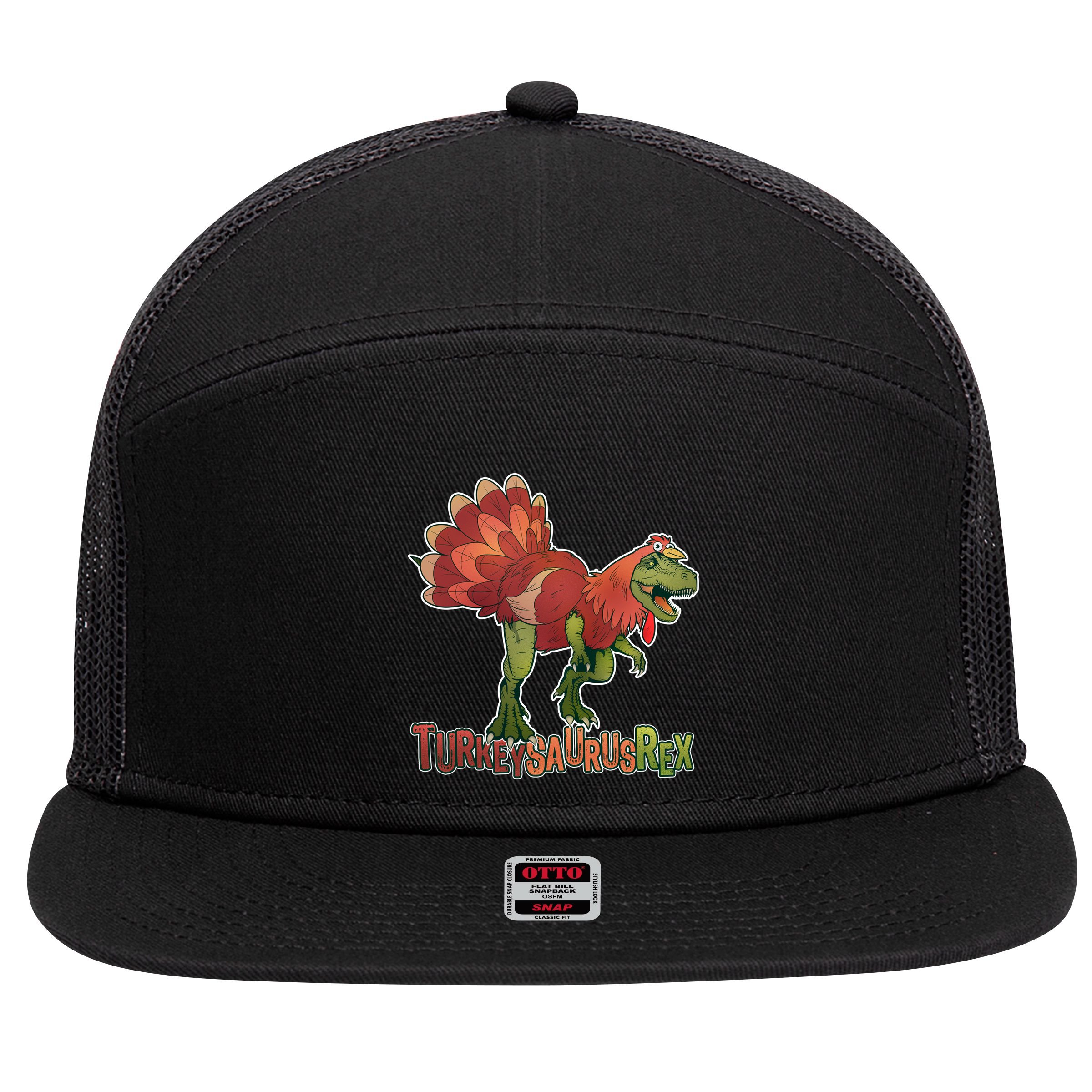 Turkeysaurus Rex Costume 7 Panel Mesh Trucker Snapback Hat