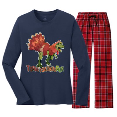 Turkeysaurus Rex Costume Women's Long Sleeve Flannel Pajama Set 