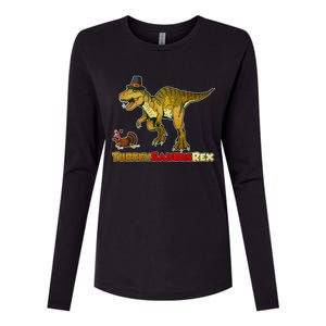 Turkeysaurus Rex T-Rex Thanksgiving Womens Cotton Relaxed Long Sleeve T-Shirt