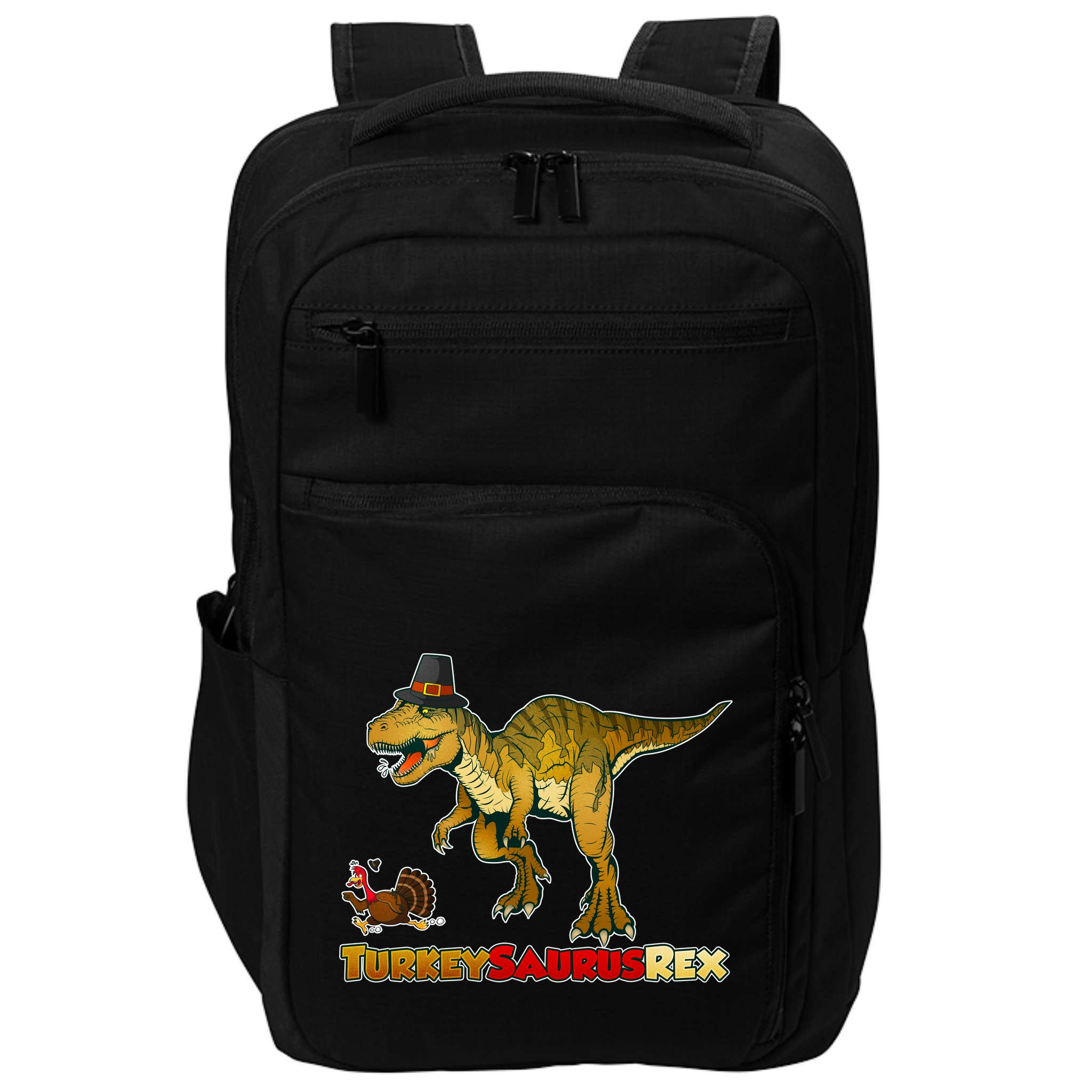 Turkeysaurus Rex T-Rex Thanksgiving Impact Tech Backpack