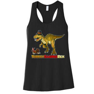 Turkeysaurus Rex T-Rex Thanksgiving Women's Racerback Tank