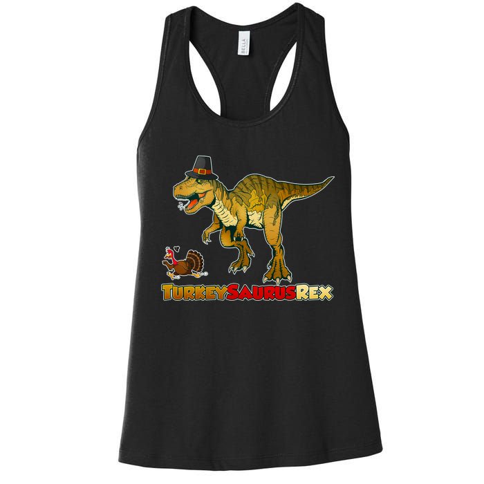 Turkeysaurus Rex T-Rex Thanksgiving Women's Racerback Tank