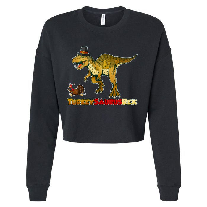 Turkeysaurus Rex T-Rex Thanksgiving Cropped Pullover Crew