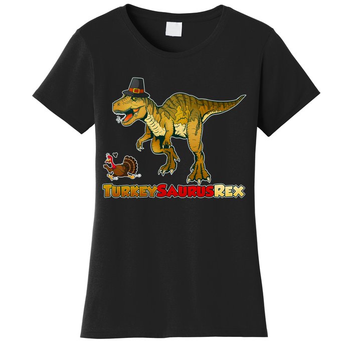 Turkeysaurus Rex T-Rex Thanksgiving Women's T-Shirt