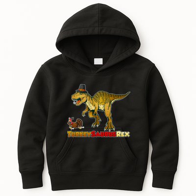 Turkeysaurus Rex T-Rex Thanksgiving Kids Hoodie