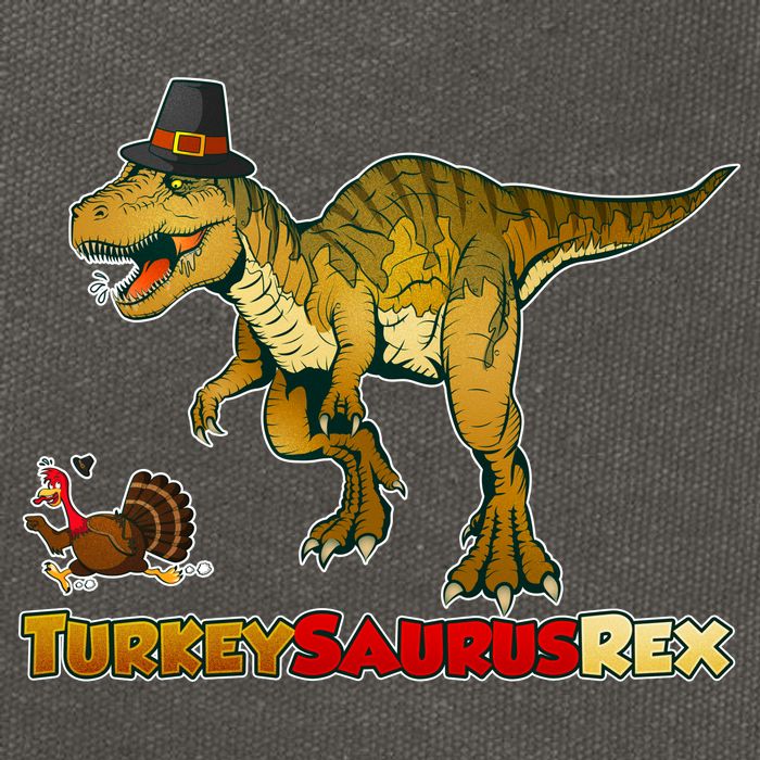 Turkeysaurus Rex T-Rex Thanksgiving Cotton Canvas Backpack