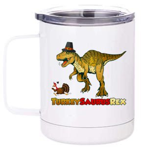 Turkeysaurus Rex T-Rex Thanksgiving 12 oz Stainless Steel Tumbler Cup