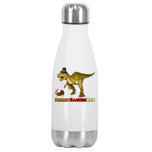 Turkeysaurus Rex T-Rex Thanksgiving Stainless Steel Insulated Water Bottle