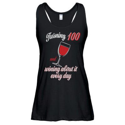 Turning 100 And Wining About It Everyday Ladies Essential Flowy Tank