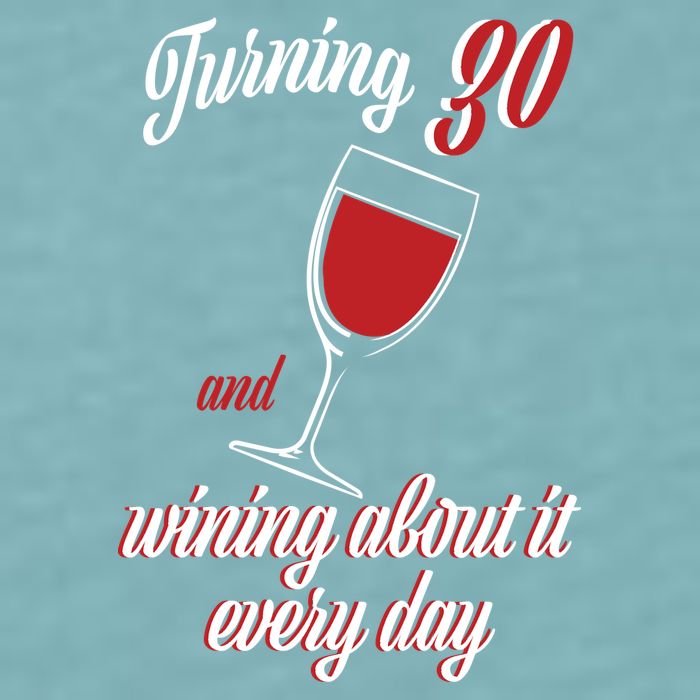 Turning 30 And Wining About It Everyday Sueded Cloud Jersey T-Shirt