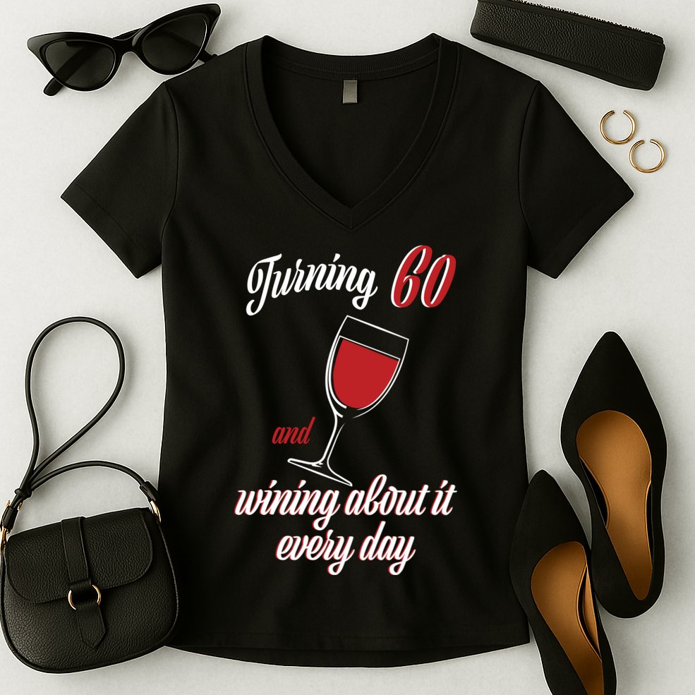 Turning 60 And Wining About It Everyday Women's V-Neck T-Shirt