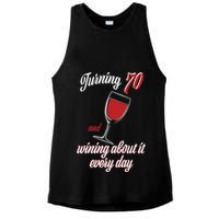 Turning 70 And Wining About It Everyday Ladies PosiCharge Tri-Blend Wicking Tank