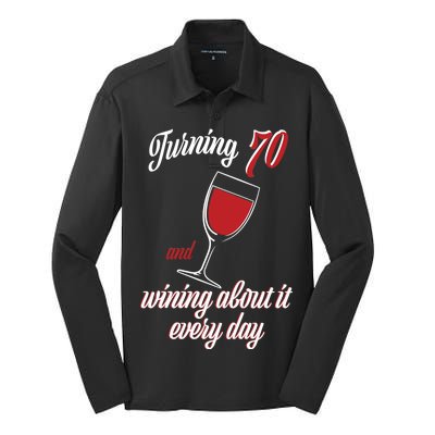 Turning 70 And Wining About It Everyday Silk Touch Performance Long Sleeve Polo