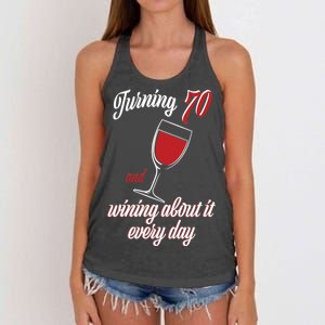 Turning 70 And Wining About It Everyday Women's Knotted Racerback Tank