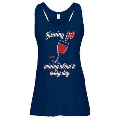 Turning 90 And Wining About It Everyday Ladies Essential Flowy Tank