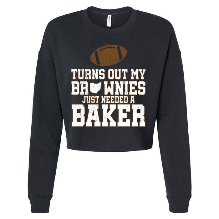 Turns Out My Brownies Just Needed A Baker Cropped Pullover Crew