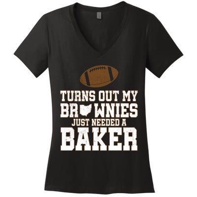 Turns Out My Brownies Just Needed A Baker Women's V-Neck T-Shirt