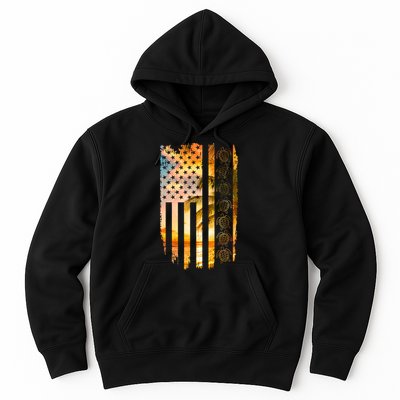 Turtle Sunset Beach Flag Hoodie