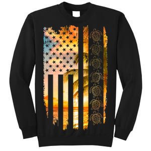 Turtle Sunset Beach Flag Sweatshirt