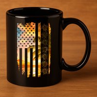 Turtle Sunset Beach Flag 11oz C Handle Ceramic Mug