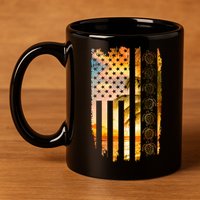 Turtle Sunset Beach Flag 11oz C Handle Ceramic Mug