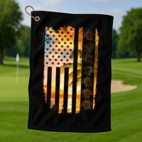 Turtle Sunset Beach Flag Golf Towel