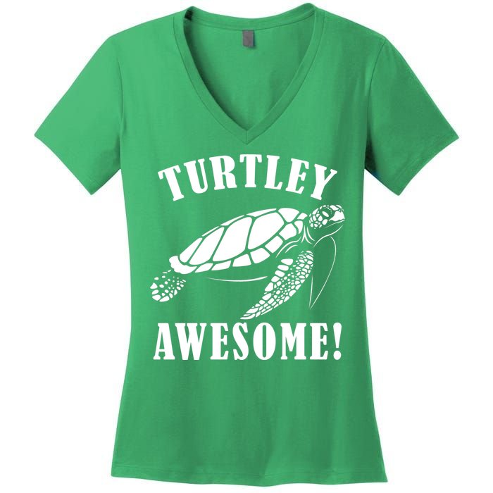 Turtley Awesome Women's V-Neck T-Shirt