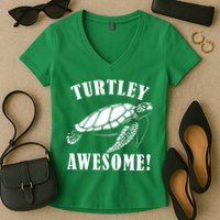 Turtley Awesome Women's V-Neck T-Shirt