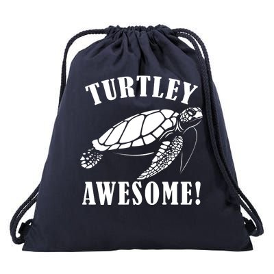 Turtley Awesome Drawstring Bag