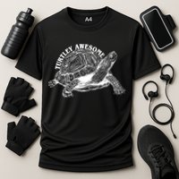 Turtley Awesome Cute Funny Turtle Meme Performance Shirt