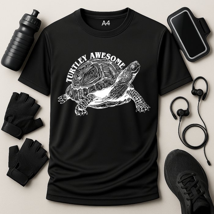 Turtley Awesome Cute Funny Turtle Meme Performance Shirt