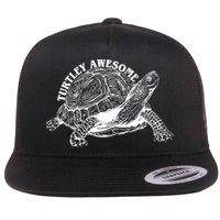 Turtley Awesome Cute Funny Turtle Meme Flat Bill Trucker Hat