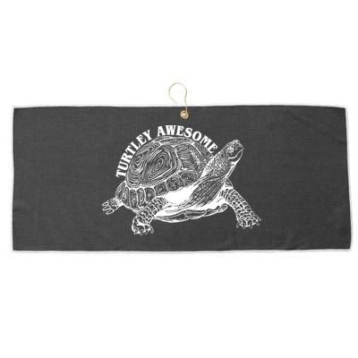 Turtley Awesome Cute Funny Turtle Meme Large Microfiber Waffle Golf Towel