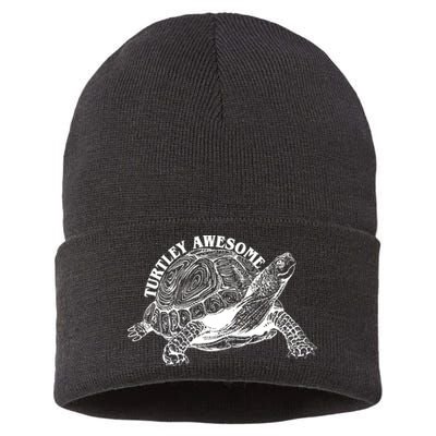 Turtley Awesome Cute Funny Turtle Meme Sustainable Knit Beanie