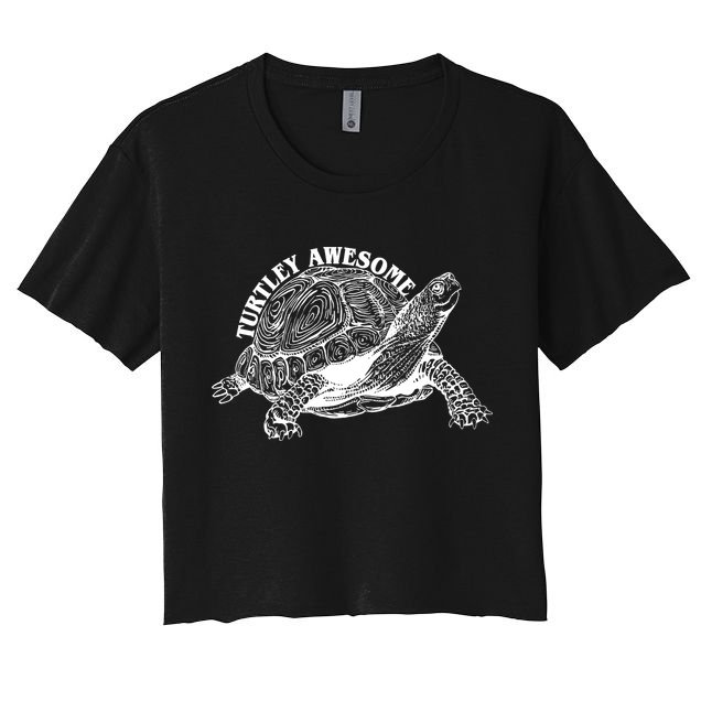 Turtley Awesome Cute Funny Turtle Meme Crop Top