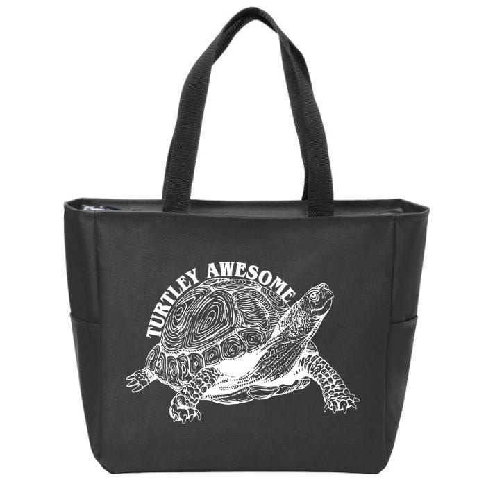 Turtley Awesome Cute Funny Turtle Meme Zip Tote Bag