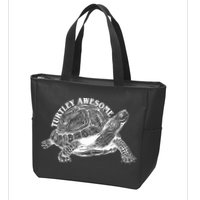 Turtley Awesome Cute Funny Turtle Meme Zip Tote Bag