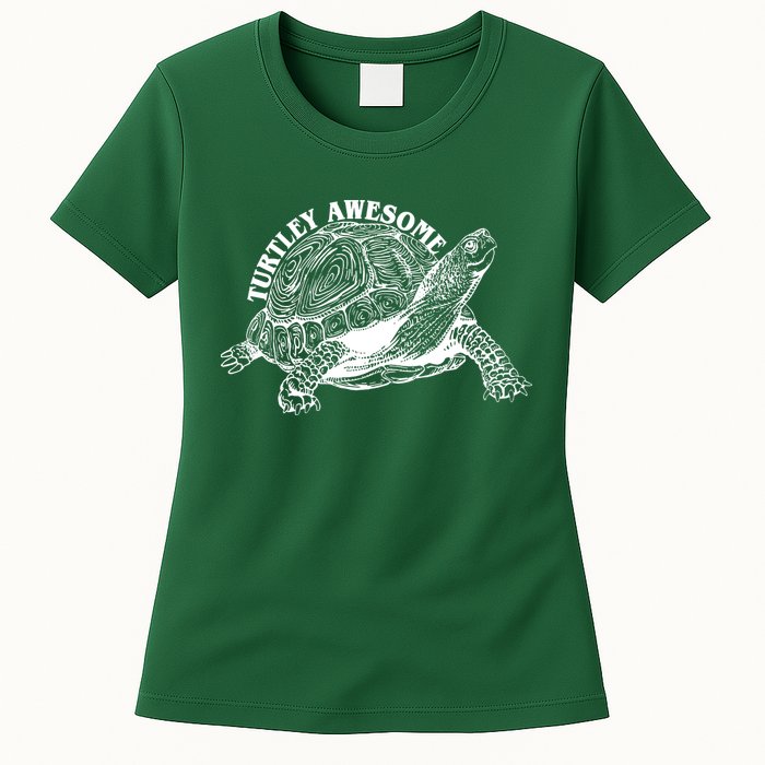 Turtley Awesome Cute Funny Turtle Meme Womens T-Shirt