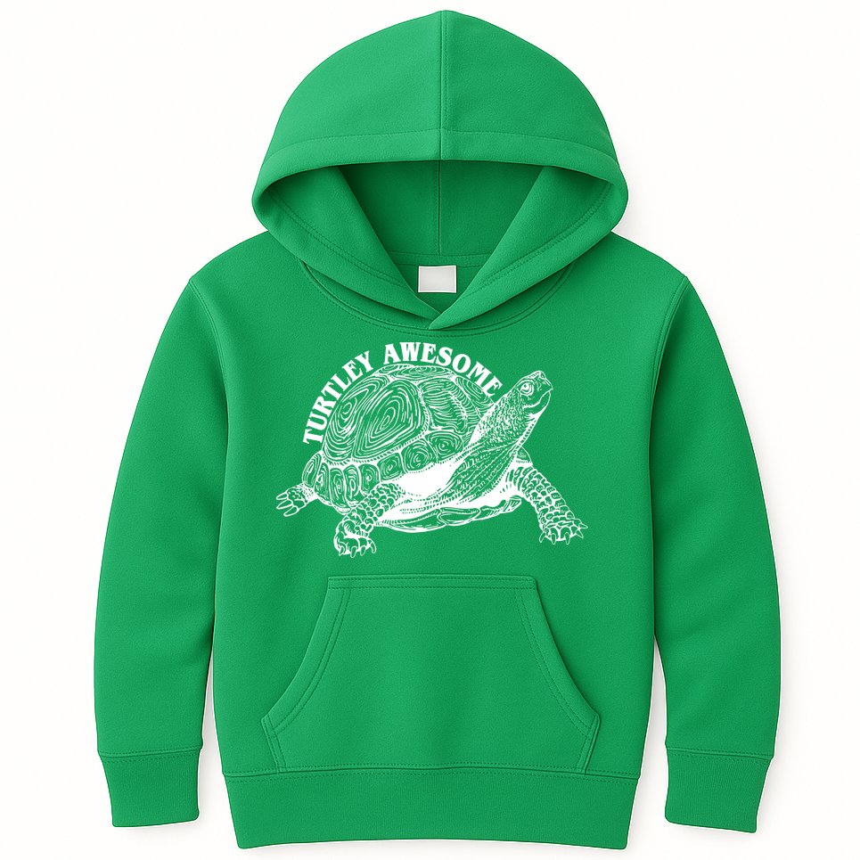 Turtley Awesome Cute Funny Turtle Meme Kids Hoodie