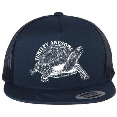 Turtley Awesome Cute Funny Turtle Meme Flat Bill Trucker Hat