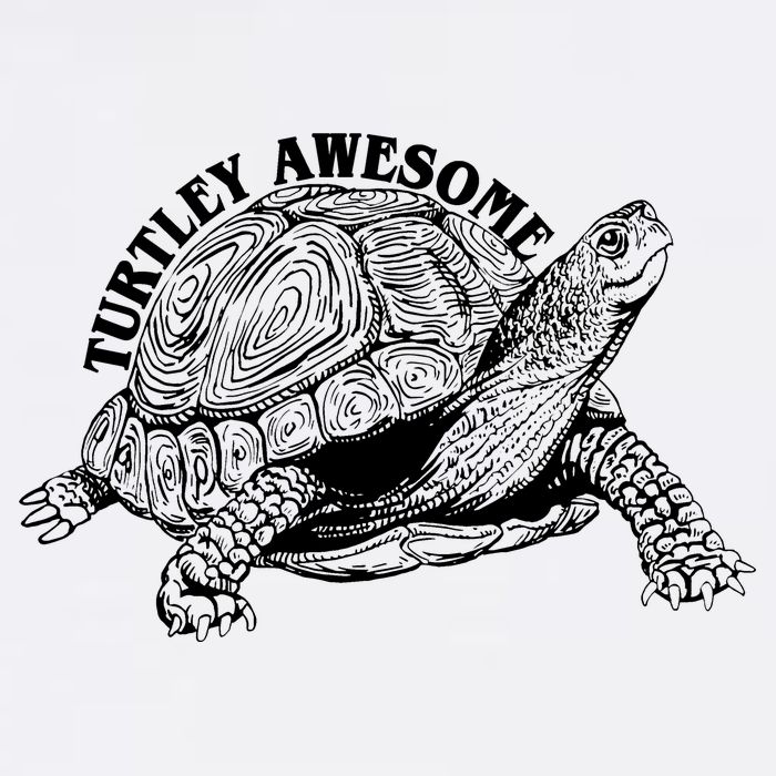 Turtley Awesome Cute Funny Turtle Meme Garment-Dyed Sweatshirt