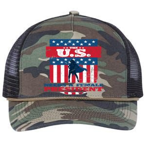 The U S Needs A Female President Equality Election Great Gift Retro Rope Trucker Hat Cap