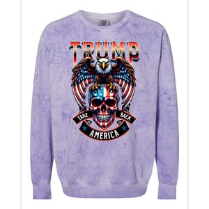 Trump Usa Skull Eagle Take America Back Colorblast Crewneck Sweatshirt