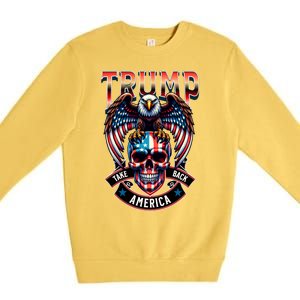 Trump Usa Skull Eagle Take America Back Premium Crewneck Sweatshirt